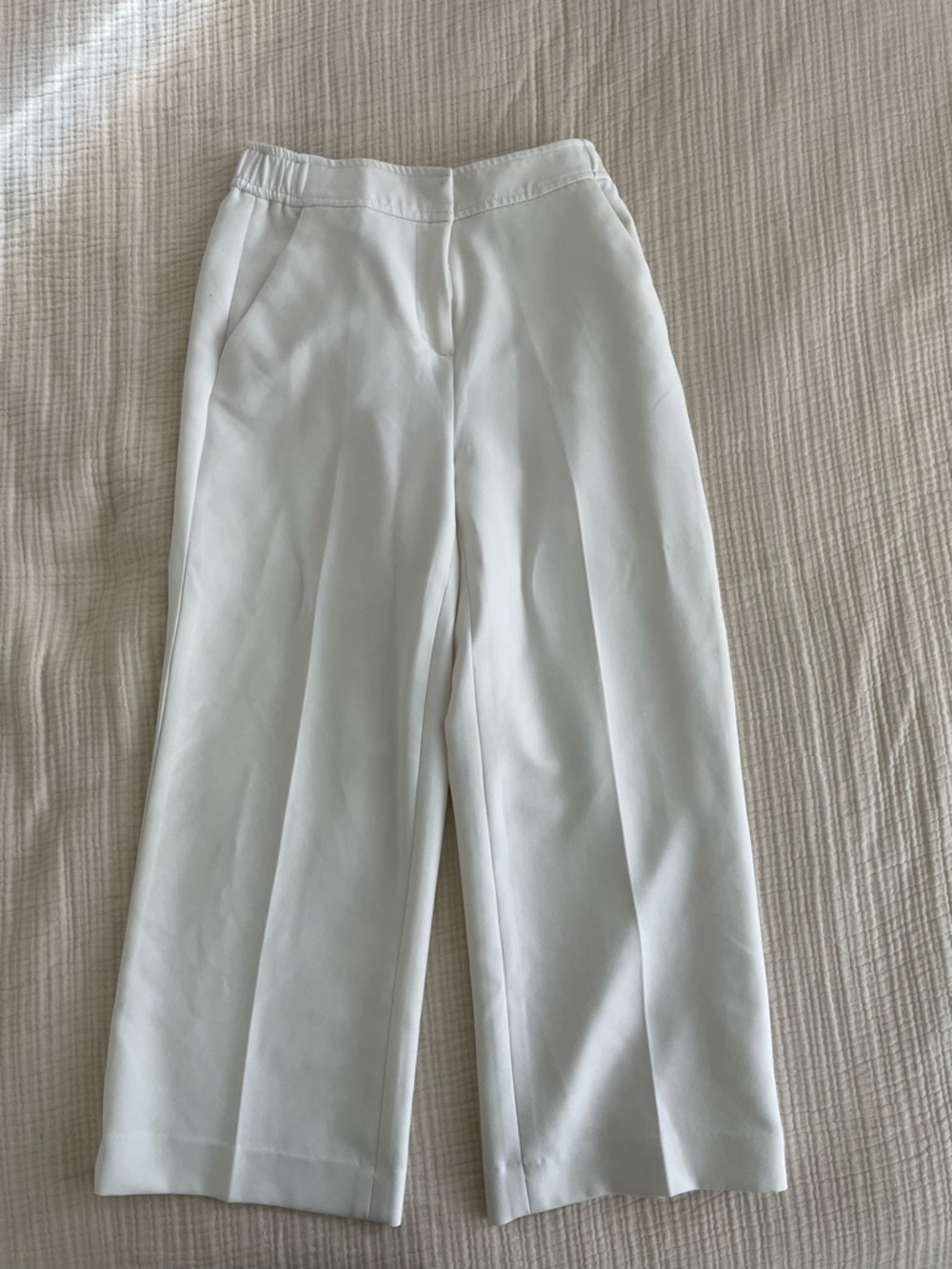 Halogen White Elastic Waist Trousers